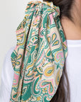 HAIR SCRUNCHIE SCARF (GREEN/YELLOW) - Yakira Bella