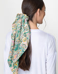 HAIR SCRUNCHIE SCARF (GREEN/YELLOW) - Yakira Bella