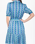ESME DRESS Short Sleeve (BLUE PATTERN) 41"