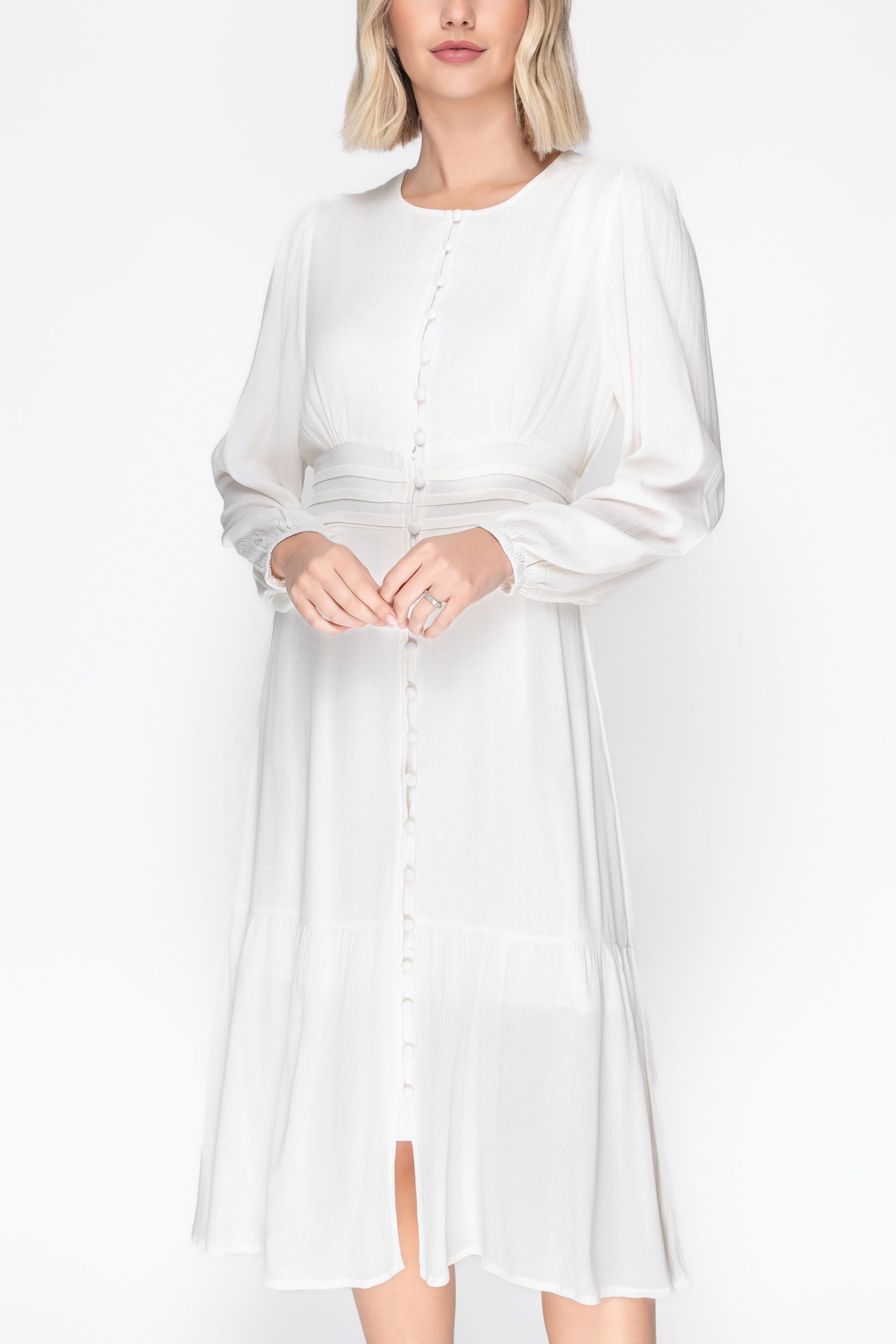 GWENYTH DRESS PETITE (OFF WHITE) 44&quot;