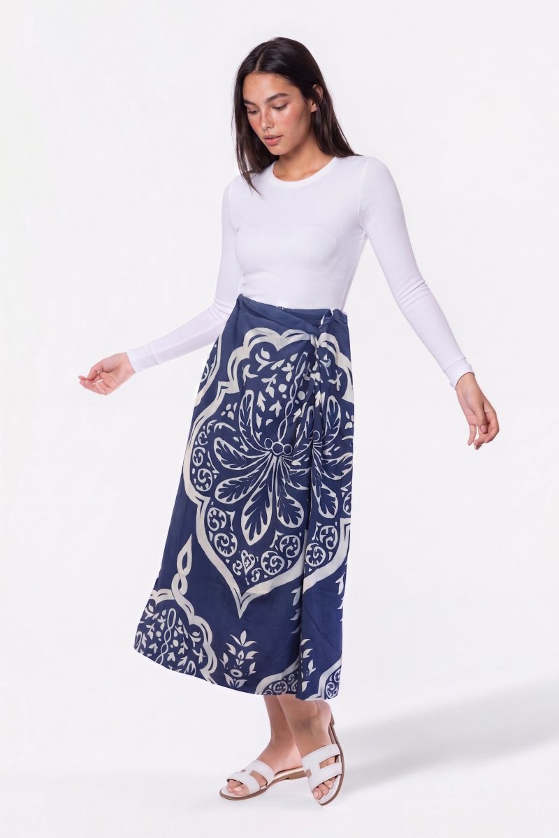 Adalyn Skirt (Navy Pattern) - Skirt - Yakira Bella