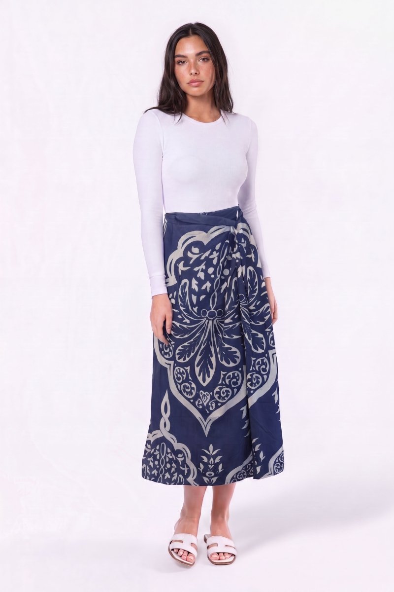 Adalyn Skirt (Navy Pattern) - Skirt - Yakira Bella
