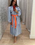 ADDISON DRESS (BLUE/STRIPE) - Dress - Yakira Bella