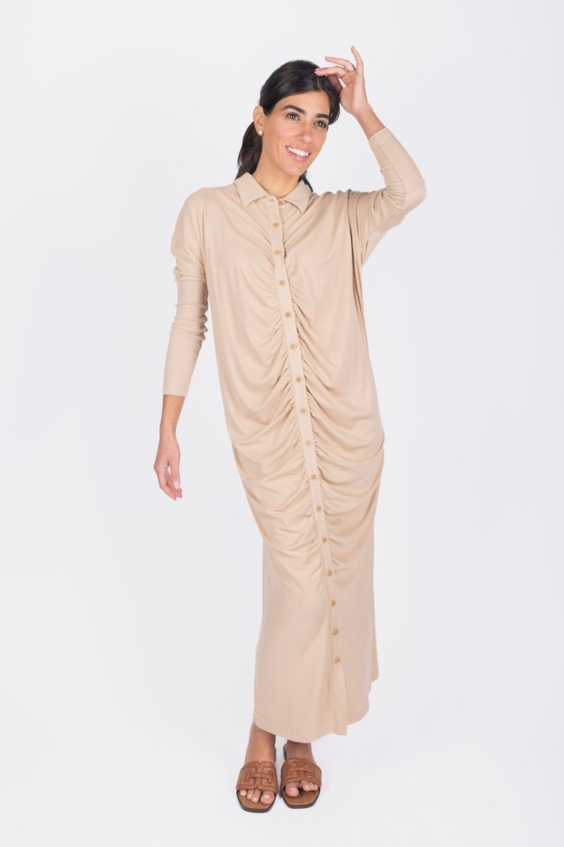 ADEN DRESS (BEIGE) - Dress - Yakira Bella