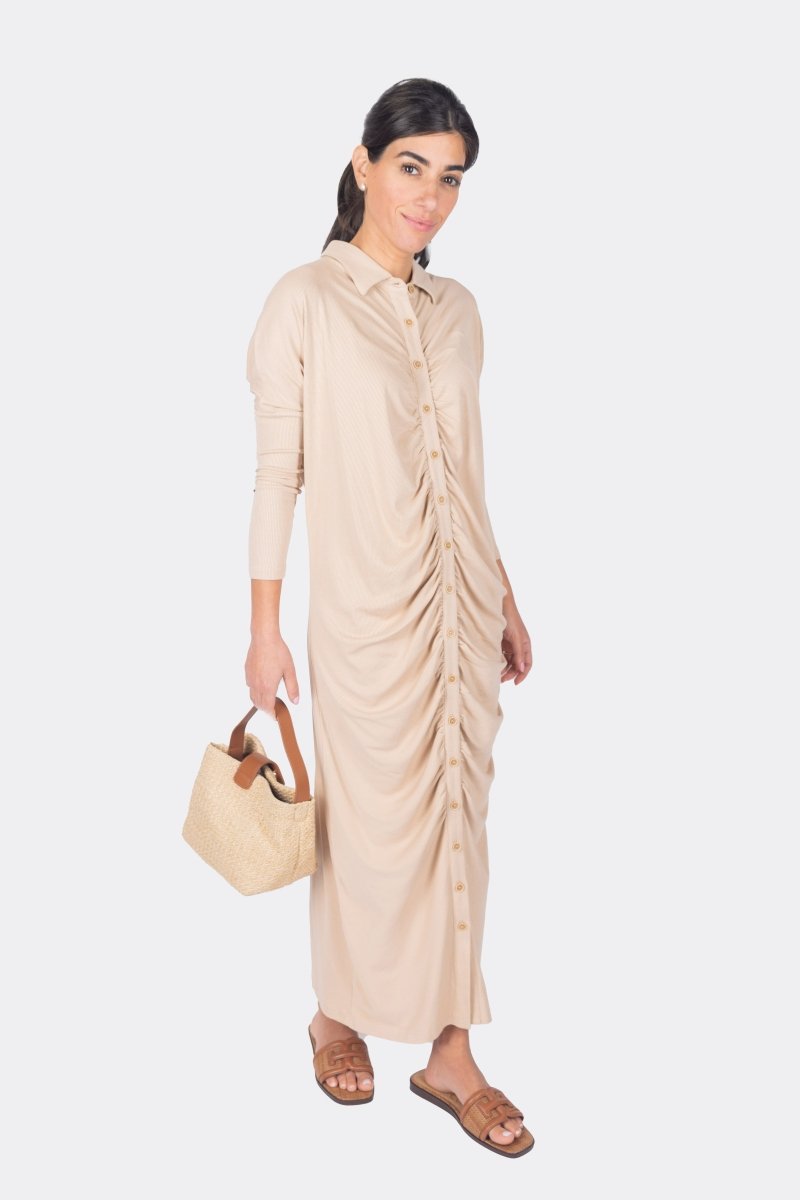 ADEN DRESS (BEIGE) - Dress - Yakira Bella