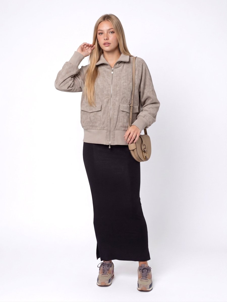 Alani Zip Up Jacket (Grey) - Top - Yakira Bella