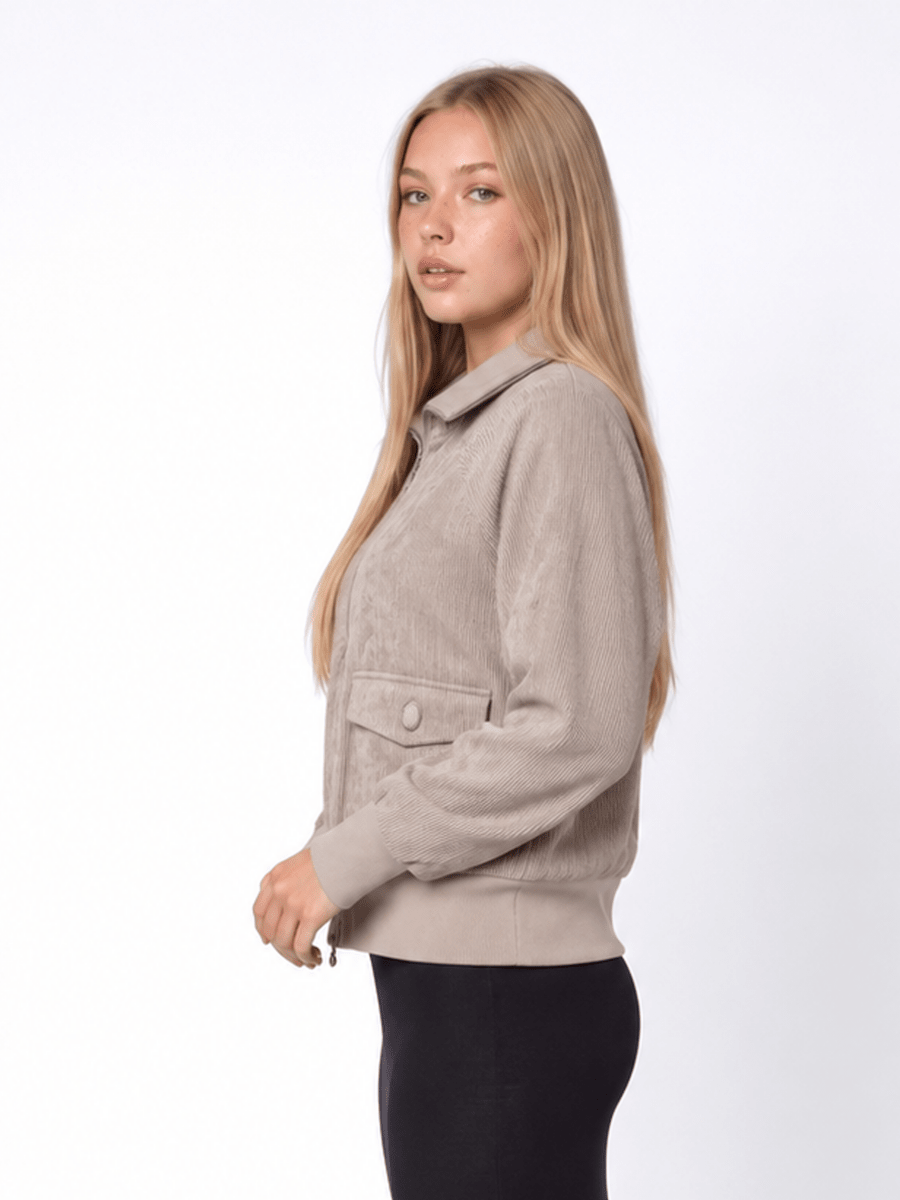 Alani Zip Up Jacket (Grey) - Top - Yakira Bella