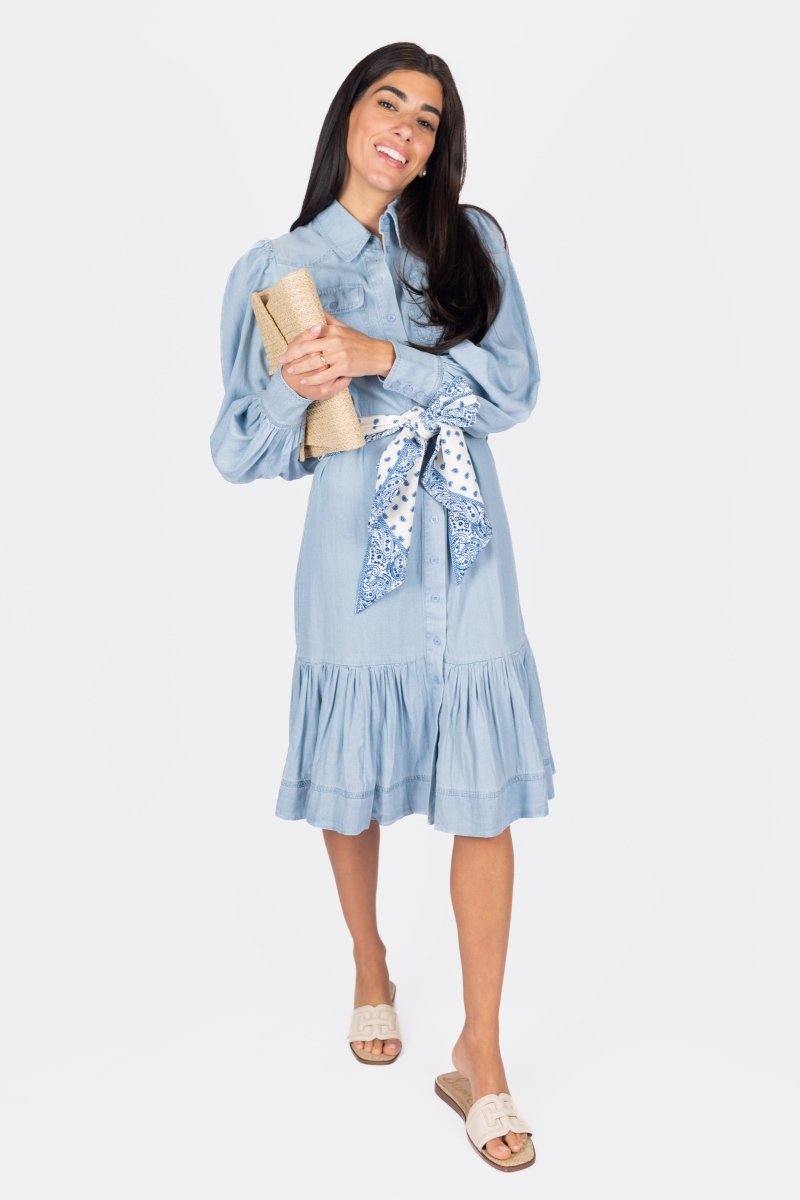 ALEX DRESS 41&quot; (CHAMBRAY) - Dress - Yakira Bella