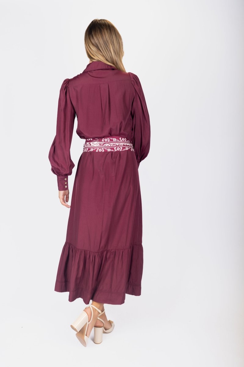 Alex Dress 53&quot; (Burgundy) - Dress - Yakira Bella