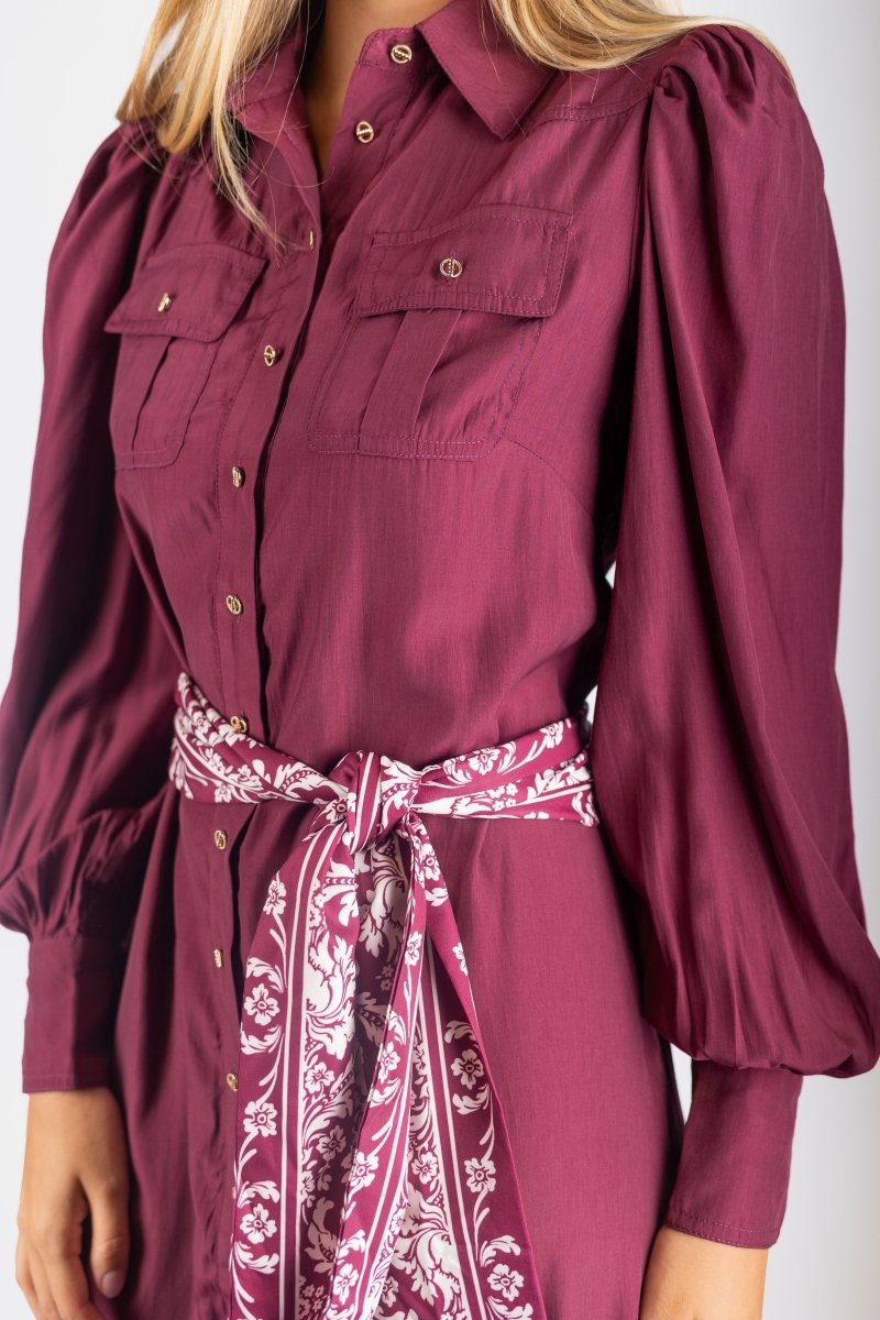 Alex Dress 53&quot; (Burgundy) - Dress - Yakira Bella
