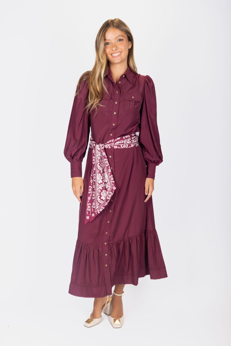 Alex Dress 53&quot; (Burgundy) - Dress - Yakira Bella