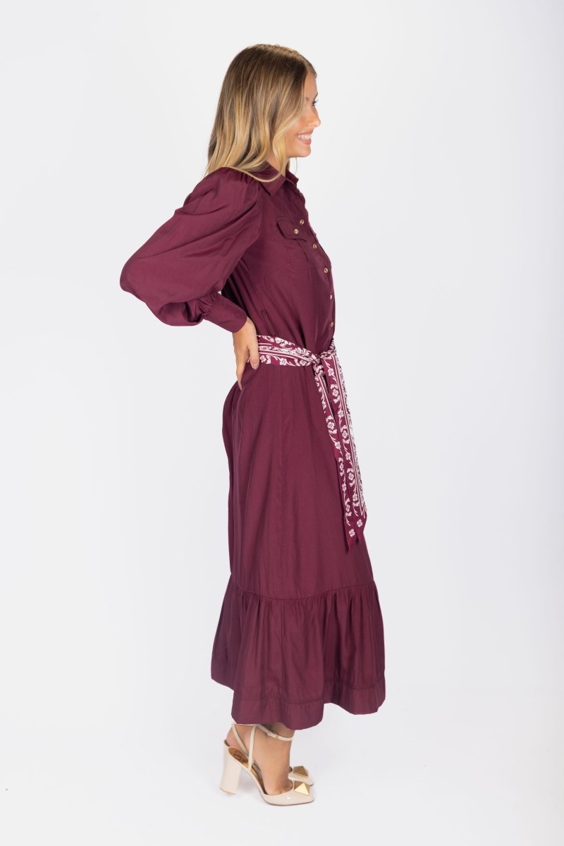 Alex Dress 53&quot; (Burgundy) - Dress - Yakira Bella