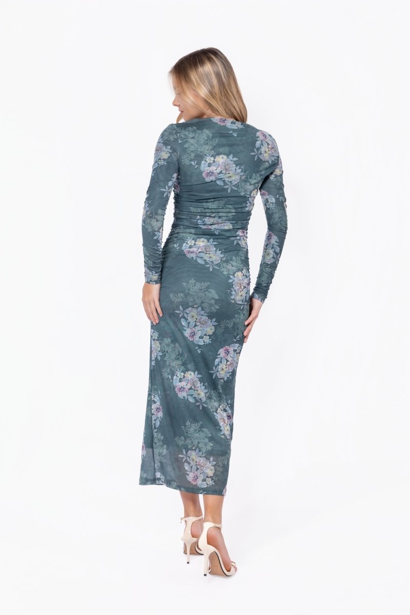 Alia Dress (Green Flower) - Dress - Yakira Bella