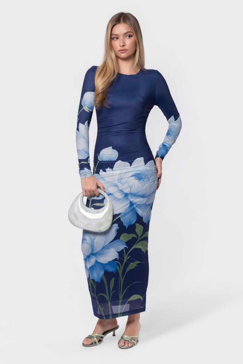 Alia Dress (Navy Ground) - Dress - Yakira Bella