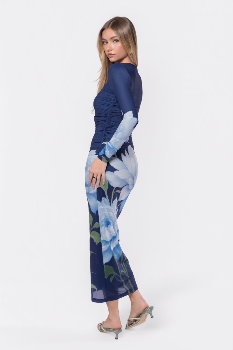 Alia Dress (Navy Ground) - Dress - Yakira Bella