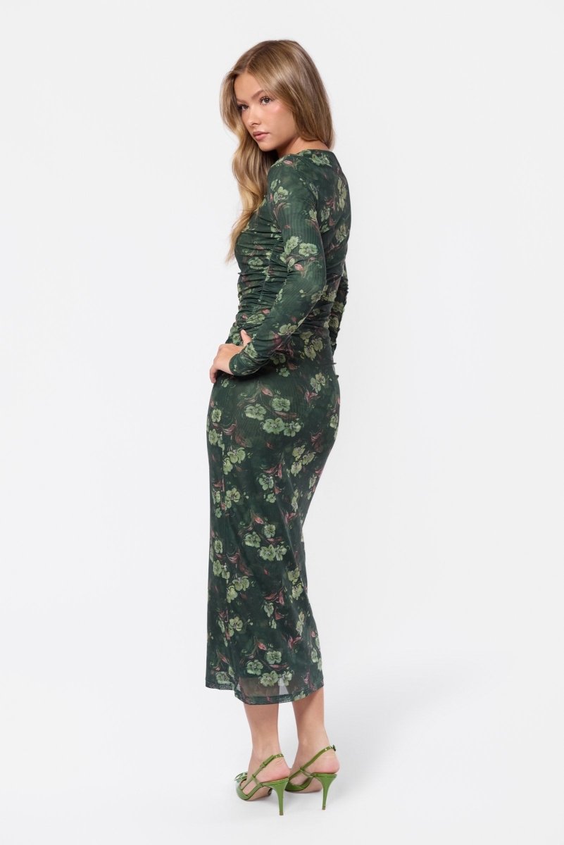 Alia Dress (Olive Green Ground) - Dress - Yakira Bella