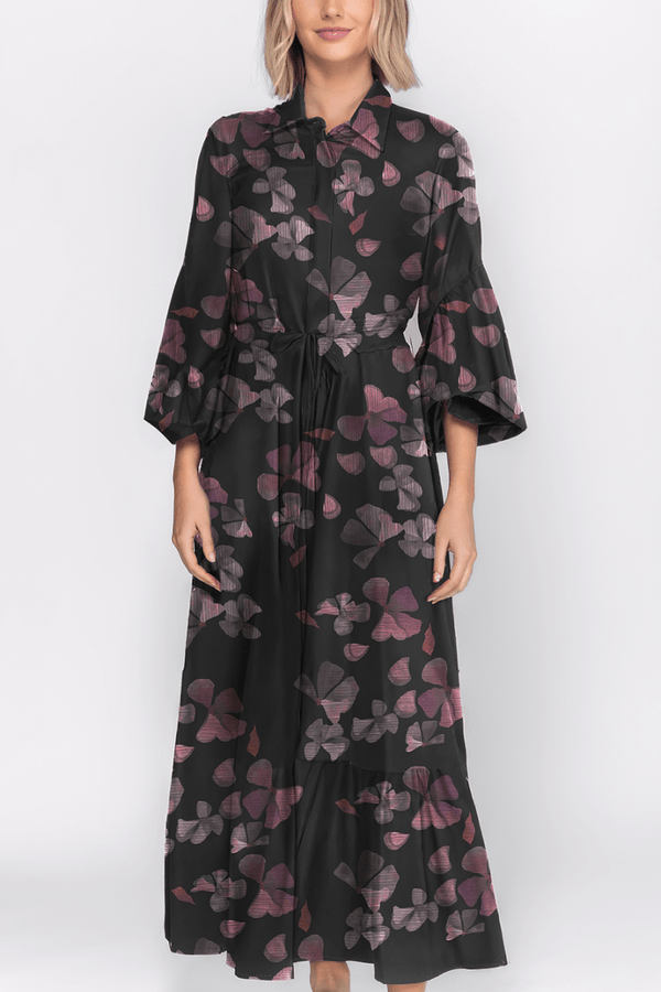 Alice Dress Long Sleeve 53" (Black Ground) - Dress - Yakira Bella