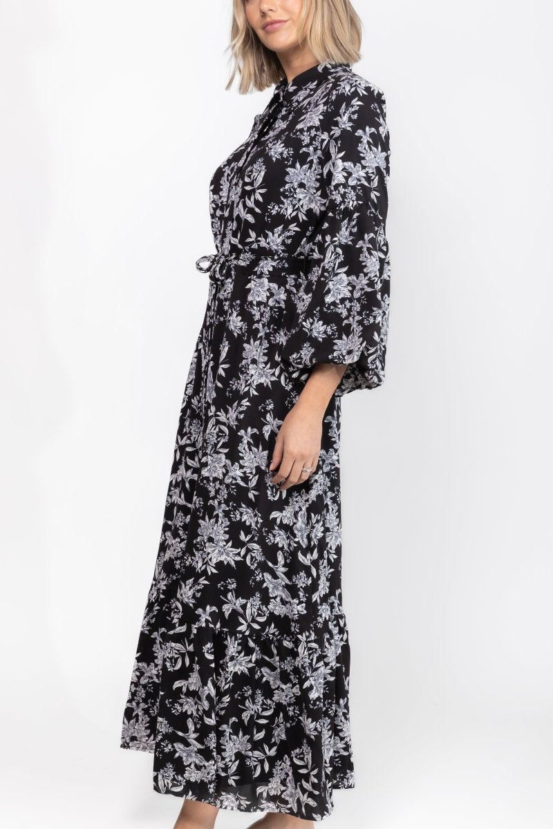 ALICE DRESS Long Sleeve (BLACK FLOWER) - Dress - Yakira Bella