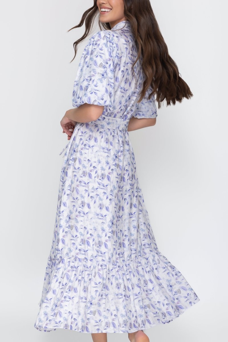 ALICE DRESS Short Sleeve (BLUE FLOWER) - Dress - Yakira Bella