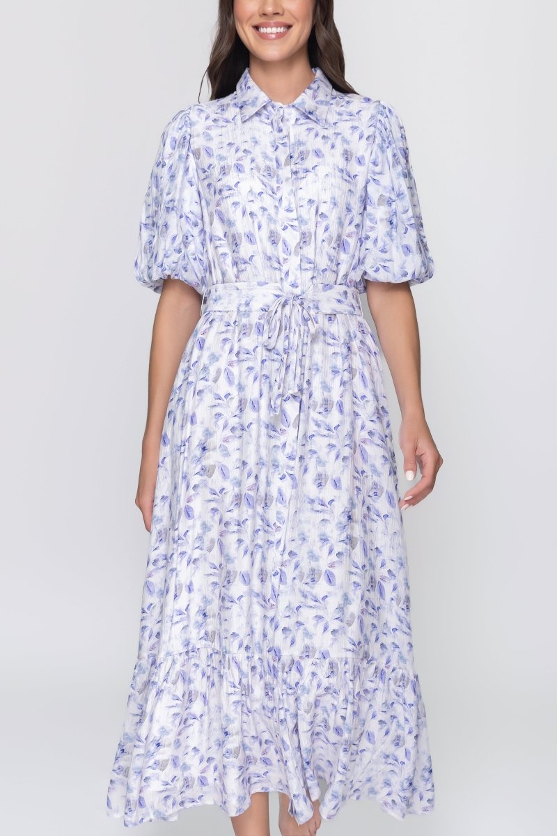 ALICE DRESS Short Sleeve (BLUE FLOWER) - Dress - Yakira Bella