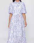 ALICE DRESS Short Sleeve (BLUE FLOWER) - Dress - Yakira Bella