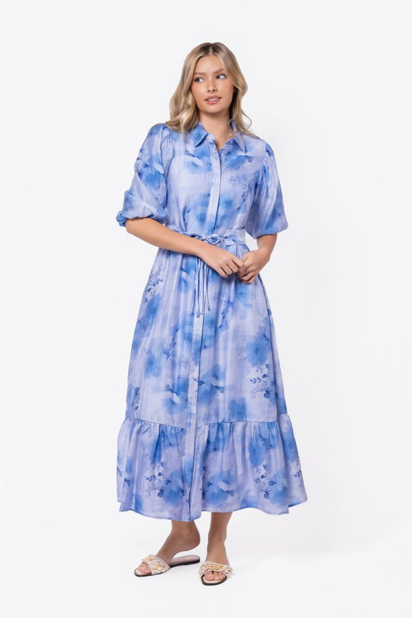 Alice Dress Short Sleeve (Blue Purple) - Dress - Yakira Bella