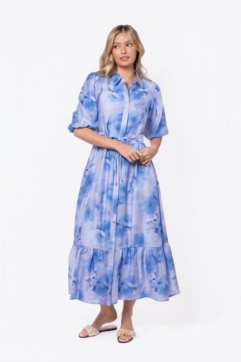 Alice Dress Short Sleeve (Blue Purple) - Dress - Yakira Bella