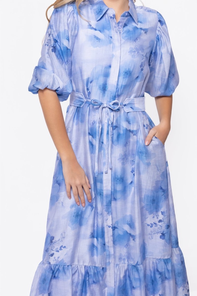 Alice Dress Short Sleeve (Blue Purple) - Dress - Yakira Bella