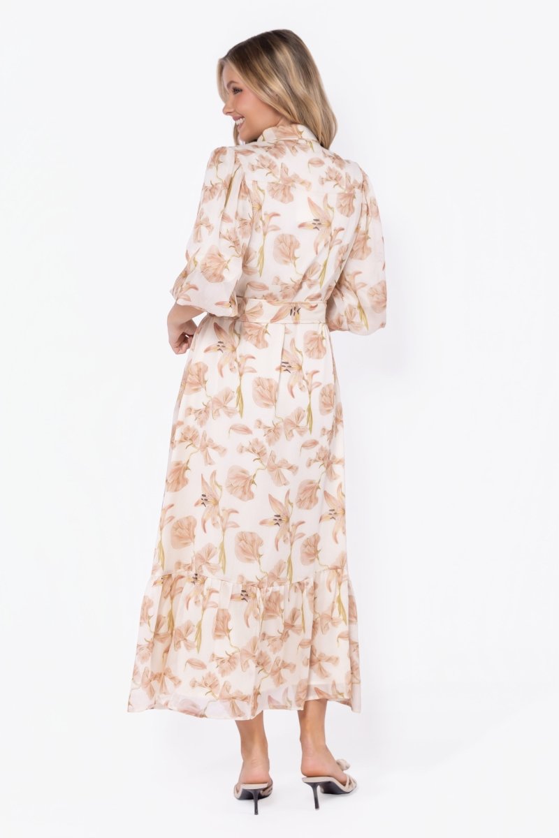Alice Dress Short Sleeve (Ivory Khaki) - Dress - Yakira Bella