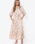 Alice Dress Short Sleeve (Ivory Khaki) - Dress - Yakira Bella