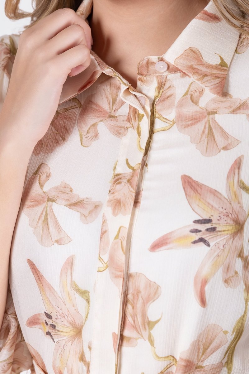 Alice Dress Short Sleeve (Ivory Khaki) - Dress - Yakira Bella