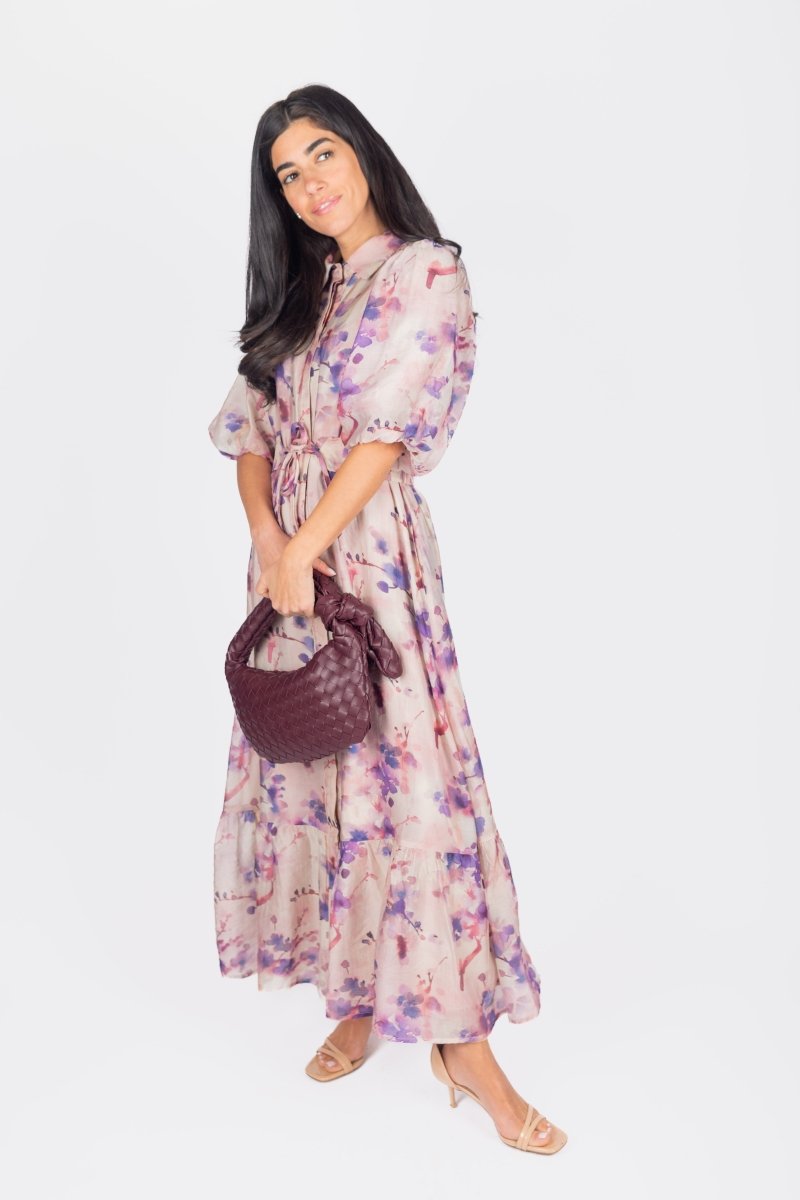 ALICE DRESS SHORT SLEEVE (PURPLE) - Dress - Yakira Bella