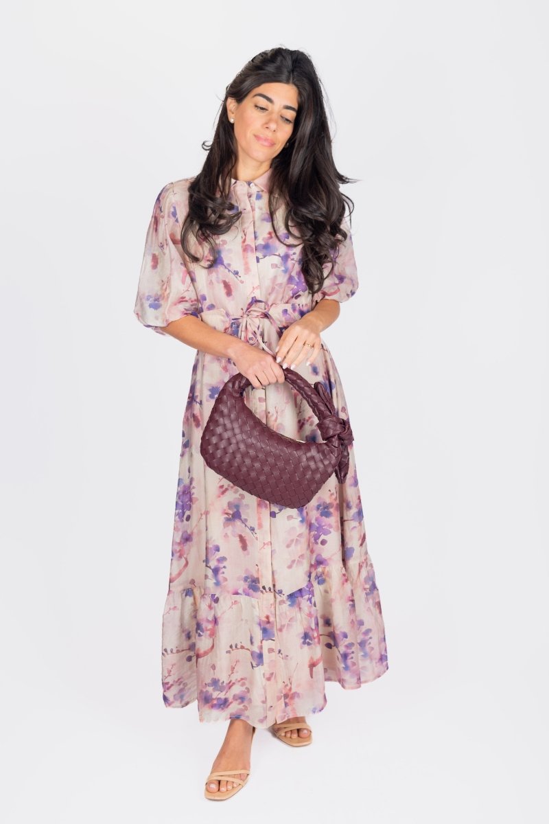 ALICE DRESS SHORT SLEEVE (PURPLE) - Dress - Yakira Bella