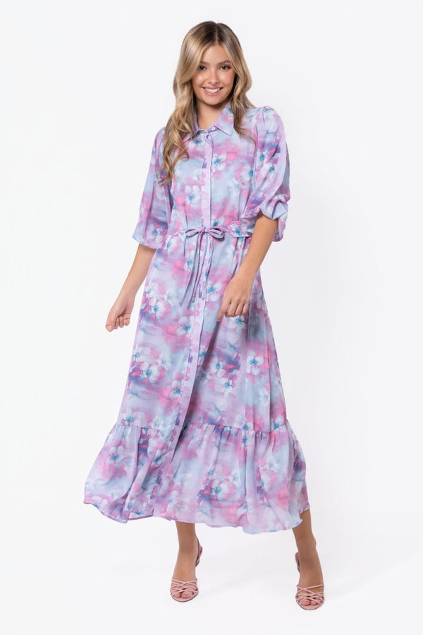 Alice Dress Short Sleeve (Raspberry/Blue) - Dress - Yakira Bella