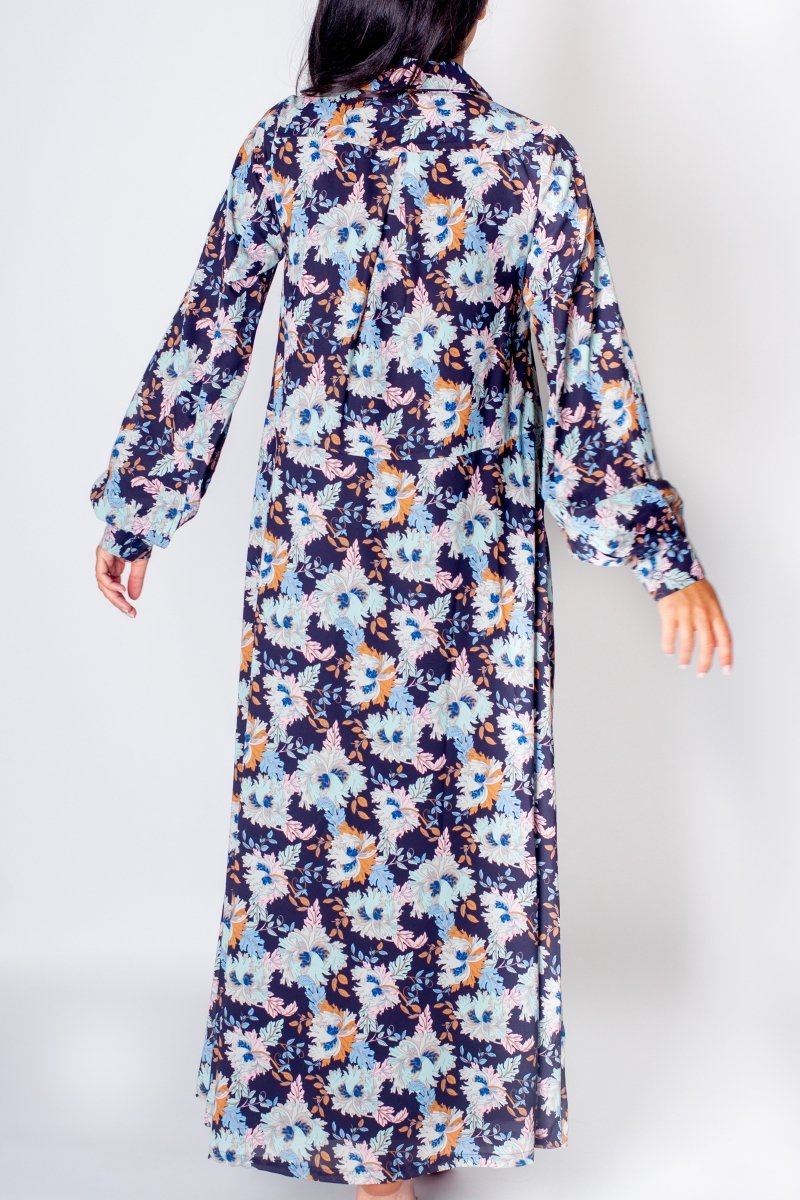 ALINA DRESS (NAVY FLOWER) 49&quot; - Dress - Yakira Bella