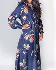 ALINA DRESS (NAVY/PATTERN) 49" - Dress - Yakira Bella