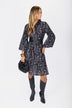 Allie Dress Long Sleeve 41" (Black Pattern)