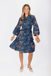 Allie Dress Long Sleeve 41" (Navy Pattern)