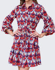 ALLIE DRESS Long Sleeve (BLUE/MULTICOLOR) - Dress - Yakira Bella