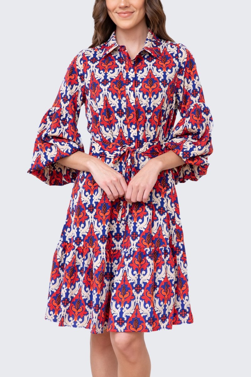 ALLIE DRESS Long Sleeve (BLUE/MULTICOLOR) - Dress - Yakira Bella