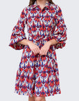 ALLIE DRESS Long Sleeve (BLUE/MULTICOLOR) - Dress - Yakira Bella