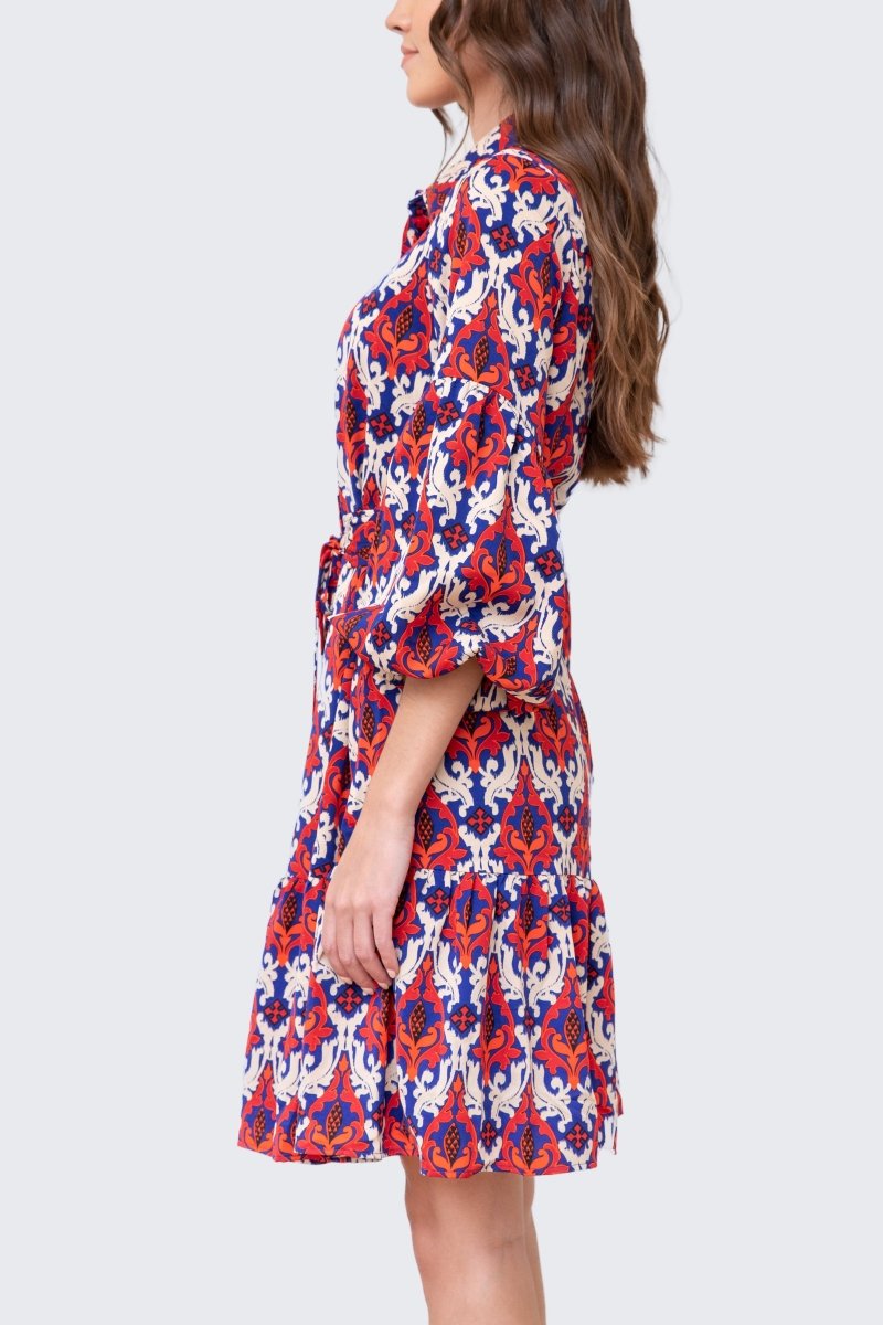 ALLIE DRESS Long Sleeve (BLUE/MULTICOLOR) - Dress - Yakira Bella