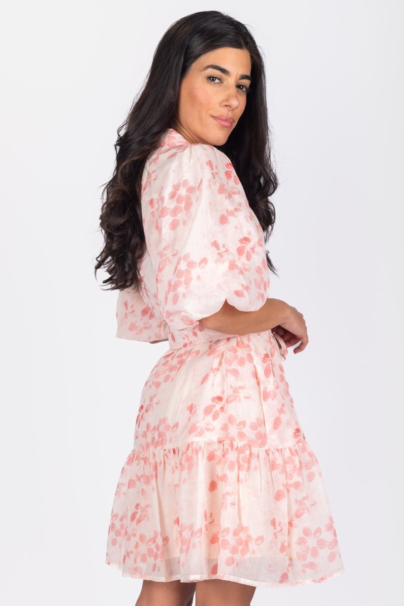 ALLIE DRESS SHORT SLEEVE 36&quot; (PINK FLOWER) - Dress - Yakira Bella