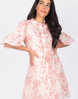 ALLIE DRESS SHORT SLEEVE 36" (PINK FLOWER) - Dress - Yakira Bella