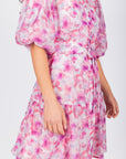 ALLIE DRESS SHORT SLEEVE 36" (PINK/PURPLE PATTERN) - Dress - Yakira Bella