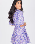 ALLIE DRESS SHORT SLEEVE 36" (PURPLE FLOWER) - Dress - Yakira Bella