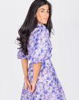 ALLIE DRESS SHORT SLEEVE 36" (PURPLE FLOWER) - Dress - Yakira Bella