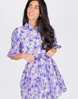 ALLIE DRESS SHORT SLEEVE 36" (PURPLE FLOWER) - Dress - Yakira Bella