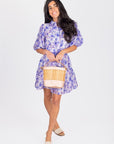 ALLIE DRESS SHORT SLEEVE 36" (PURPLE FLOWER) - Dress - Yakira Bella