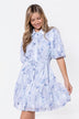 Allie Dress Short Sleeve 37" (Blue Flower)